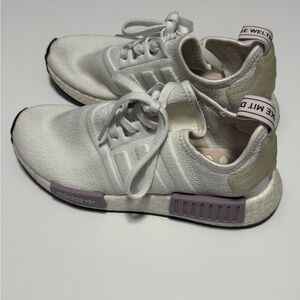 Adidas NMD R1 White and Lavender Shoes
